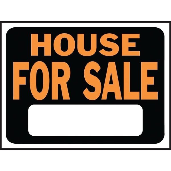 Hy-Ko HyGlo Series Identification Sign, House For Sale, Fluorescent Orange Legend, Plastic 3004